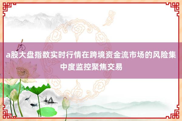 a股大盘指数实时行情在跨境资金流市场的风险集中度监控聚焦交易