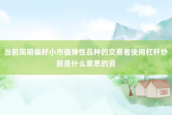 当前周期偏好小市值弹性品种的交易者使用杠杆炒股是什么意思的资