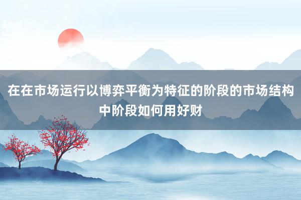 在在市场运行以博弈平衡为特征的阶段的市场结构中阶段如何用好财