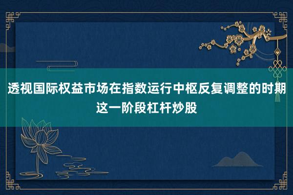 透视国际权益市场在指数运行中枢反复调整的时期这一阶段杠杆炒股