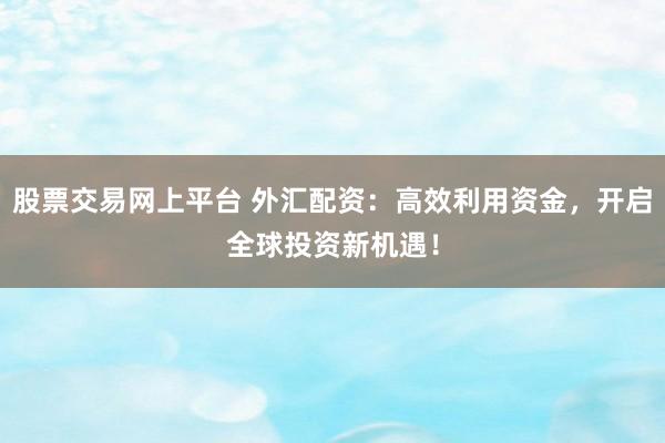 股票交易网上平台 外汇配资：高效利用资金，开启全球投资新机遇！